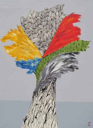 제목이 "roots"인 미술작품 Dr. Katharina Zlöbl로, 원작, 아크릴 나무 들것 프레임에 장착됨