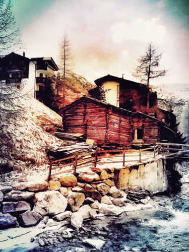 Photographie intitulée "wood house in Zerma…" par Katherine Lee, Œuvre d'art originale, Photographie numérique