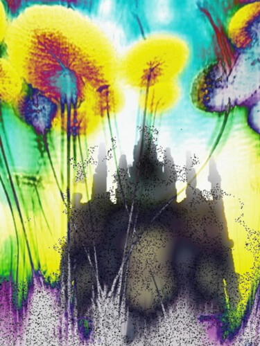 Цифровое искусство под названием "Flower drea with ca…" - Katherine Lee, Подлинное произведение искусства, 2D Цифровая Работа