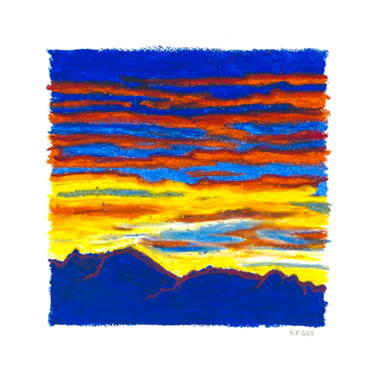 Zeichnungen mit dem Titel "Sunset" von Katherine Pieniazek, Original-Kunstwerk, Pastell