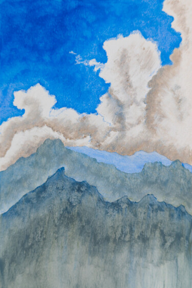 Tekening getiteld "Mountainscape #1" door Katherine Pieniazek, Origineel Kunstwerk, Pastel