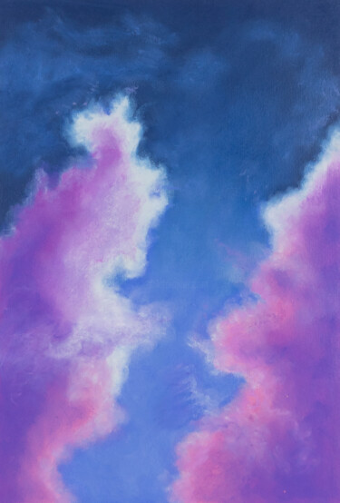 Ζωγραφική με τίτλο "Clouds #1" από Katherine Pieniazek, Αυθεντικά έργα τέχνης, Παστέλ