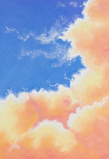 Schilderij getiteld "Clouds #4" door Katherine Pieniazek, Origineel Kunstwerk, Pastel