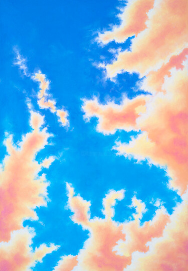 Peinture intitulée "Sky at Dawn #1" par Katherine Pieniazek, Œuvre d'art originale, Pastel