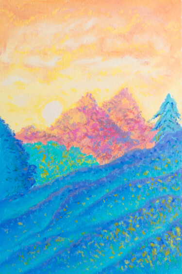 Pittura intitolato "Mountain Sketch #1" da Katherine Pieniazek, Opera d'arte originale, Pastello