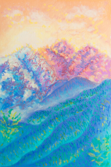 Pintura titulada "Mountain Sketch #2" por Katherine Pieniazek, Obra de arte original, Pastel