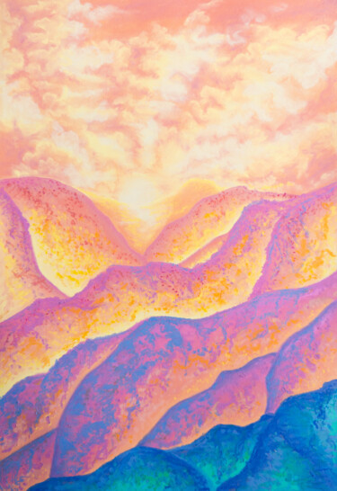 Картина под названием "Sunlit Valley" - Katherine Pieniazek, Подлинное произведение искусства, Пастель