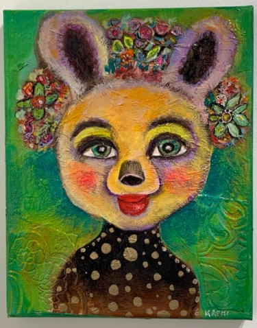 Painting titled "Midsummer Deer" by Kathi Halickman, Original Artwork, Acrylic