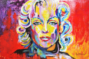 Malerei mit dem Titel "Marilyn MONROE Awes…" von Kathleen Artist, Original-Kunstwerk, Acryl