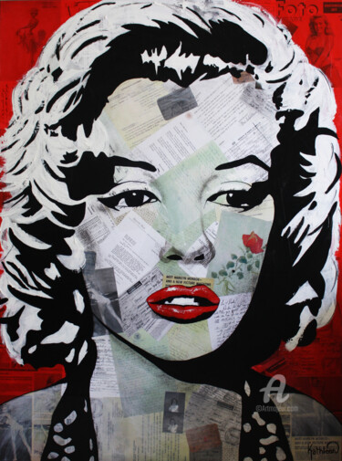 Painting titled "Marilyn MONROE  «Fl…" by Kathleen Artist, Original Artwork, Acrylic