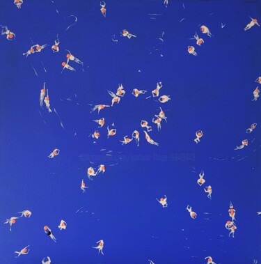 Peinture intitulée "Swimming 4" par Kathrin Flöge, Œuvre d'art originale, Acrylique Monté sur Châssis en bois