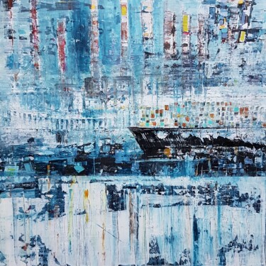 Pintura titulada "Blue Port" por Kathrin Flöge, Obra de arte original, Acrílico Montado en Bastidor de camilla de madera
