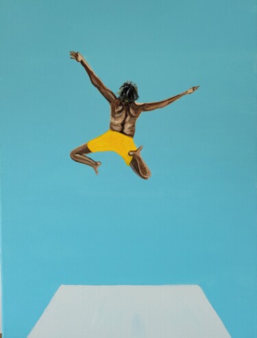 Картина под названием "Sky Jumper 3" - Kathrin Flöge, Подлинное произведение искусства, Акрил Установлен на Деревянная рама…