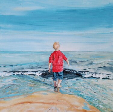 Pintura titulada "Beach Boy" por Kathrin Flöge, Obra de arte original, Acrílico Montado en Bastidor de camilla de madera