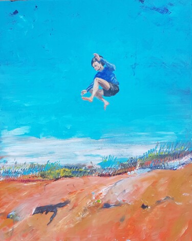 Painting titled "Dune Jumper 8" by Kathrin Flöge, Original Artwork, Acrylic Mounted on Wood Stretcher frame