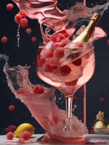 Arts numériques intitulée "raspberry champagne" par Kathrin Mattheis, Œuvre d'art originale, Peinture numérique