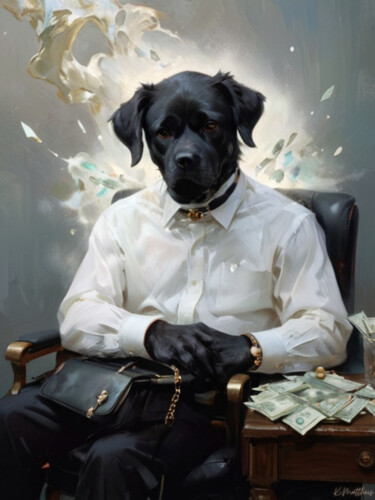 Grafika cyfrowa / sztuka generowana cyfrowo zatytułowany „Money Dog” autorstwa Kathrin Mattheis, Oryginalna praca, Malarstwo…