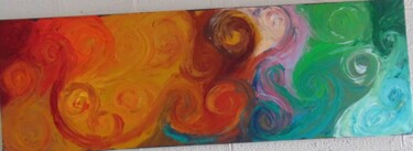 Painting titled "spirales" by Kathy, Original Artwork, Acrylic Mounted on Wood Stretcher frame