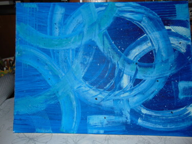 Pintura titulada "les astres" por Kathy, Obra de arte original, Acrílico Montado en Bastidor de camilla de madera