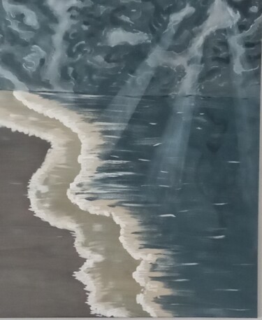 Pintura titulada "le calme avant la t…" por Kathy, Obra de arte original, Acrílico Montado en Bastidor de camilla de madera