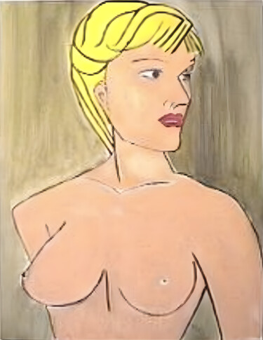 Painting titled "Bionda" by Kathy Leoni, Original Artwork, Oil