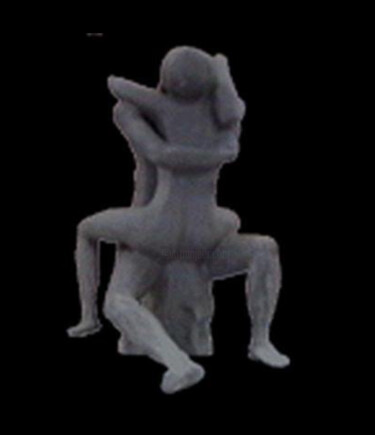 Skulptur mit dem Titel "abrazo" von Kathy Leoni, Original-Kunstwerk, Ton