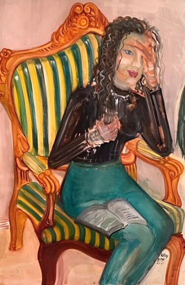 Pittura intitolato "hija" da Kathy Leoni, Opera d'arte originale, Olio