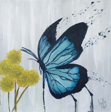 Peinture intitulée "Vuela mariposa" par Kathy Marín, Œuvre d'art originale, Huile