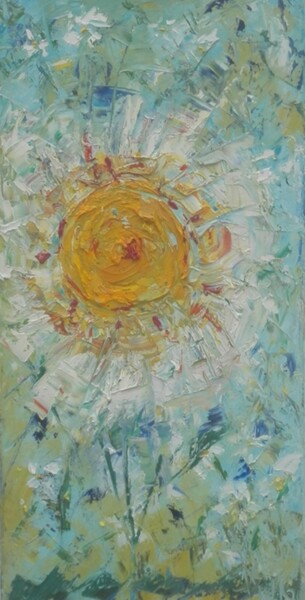 Pintura titulada "La primera flor" por Kathy Marín, Obra de arte original, Oleo