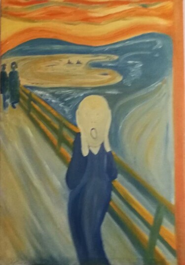 Pintura titulada "El grito" por Kathy Marín, Obra de arte original, Oleo