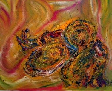 Pintura titulada "En tu vientre" por Kathy Marín, Obra de arte original, Oleo
