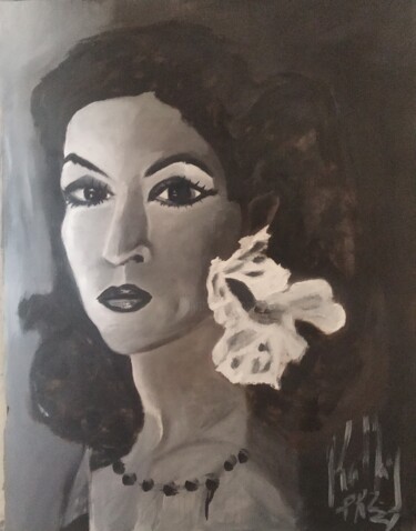 Pintura titulada "Retrato expresionis…" por Kathy Marín, Obra de arte original, Oleo