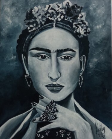 Pintura titulada "FRIDA KAHLO" por Kathy Marín, Obra de arte original, Oleo