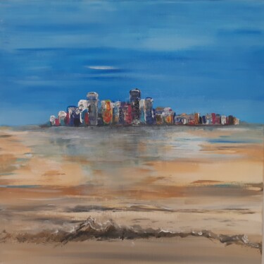 Peinture intitulée "Entre ciel et mer" par Kathypic, Œuvre d'art originale, Acrylique