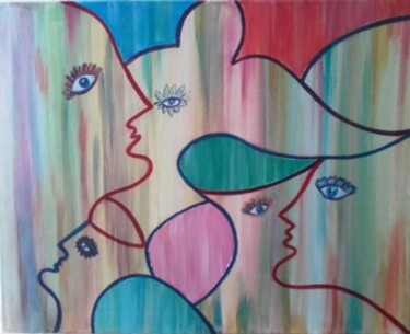 Peinture intitulée "Inclusion" par Kathypic, Œuvre d'art originale, Acrylique