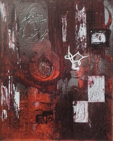 Peinture intitulée "Larmes rouges" par Kathypic, Œuvre d'art originale, Acrylique