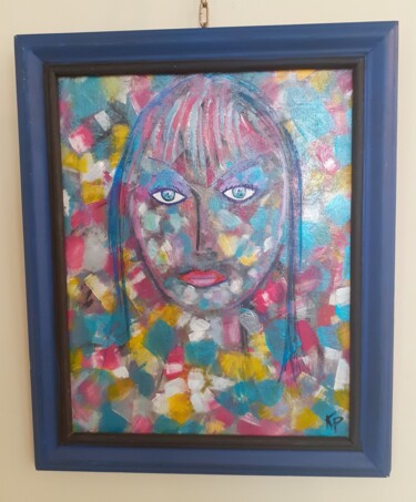 Painting titled "Mosaïque" by Kathypic, Original Artwork, Acrylic Mounted on Wood Stretcher frame