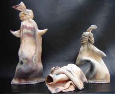 Sculptuur getiteld "Living wash" door Kathy Vandamme, Origineel Kunstwerk, Terra cotta