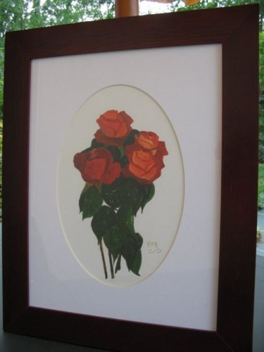 Peinture intitulée "ROSES" par Poppy, Œuvre d'art originale