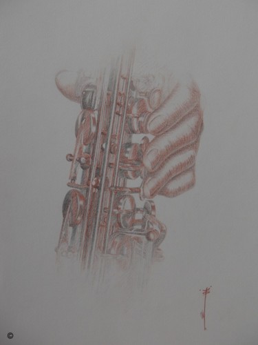 Drawing titled "De cuivre et de cha…" by Kati Caudéran-Mounié, Original Artwork, Pencil Mounted on Other rigid panel