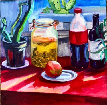 Malarstwo zatytułowany „Green olives” autorstwa Katia Ansky, Oryginalna praca, Olej