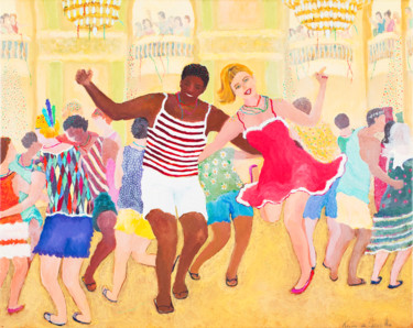 Pintura intitulada "les jeunes danseurs" por Katia De Carvalho, Obras de arte originais, Óleo Montado em Armação em madeira