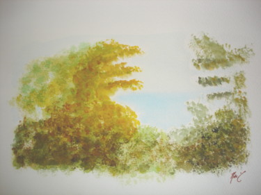 Картина под названием "bois à neuchâtel" - Katia De Carvalho, Подлинное произведение искусства, Акварель Установлен на Дерев…
