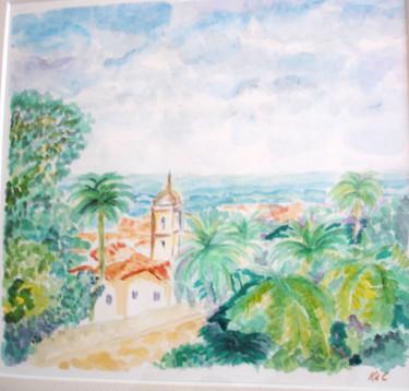 Malerei mit dem Titel "Olinda" von Katia De Carvalho, Original-Kunstwerk, Aquarell Auf Karton montiert