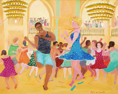 Peinture intitulée "Jeunes danseurs" par Katia De Carvalho, Œuvre d'art originale, Huile Monté sur Châssis en bois