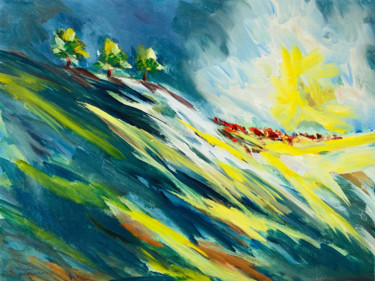 Peinture intitulée "Bord de mer" par Katia Feintuch, Œuvre d'art originale, Huile