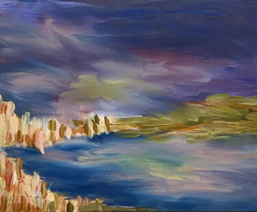 Painting titled "Paysage océanique" by Katia Feintuch, Original Artwork, Oil