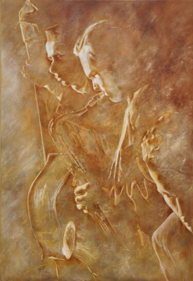 Peinture intitulée "STAN GETZII" par Katia Fondecave, Œuvre d'art originale, Huile Monté sur Châssis en bois