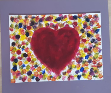 Peinture intitulée "le coeur" par Katia Helie-Pottier, Œuvre d'art originale