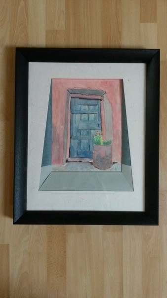 Painting titled "Ouverture sur le Ri…" by Katia Helie-Pottier, Original Artwork, Watercolor